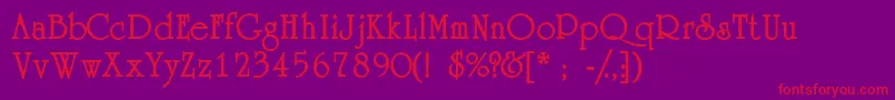 AcademiasskBold Font – Red Fonts on Purple Background