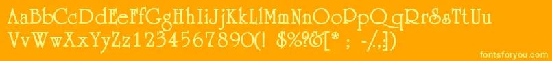 AcademiasskBold Font – Yellow Fonts on Orange Background