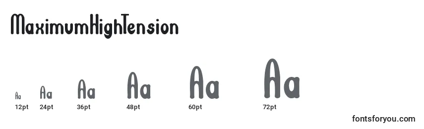 MaximumHighTension Font Sizes