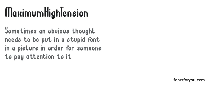 Review of the MaximumHighTension Font