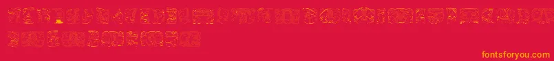 SpiritOfMontezuma Font – Orange Fonts on Red Background