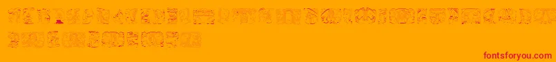 SpiritOfMontezuma Font – Red Fonts on Orange Background