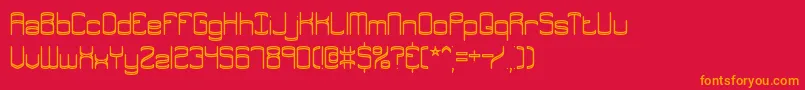 Enthuse-fontti – oranssit fontit punaisella taustalla