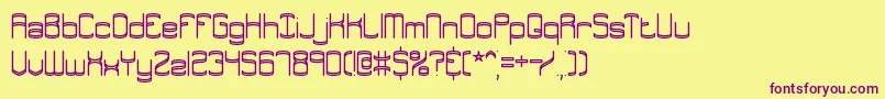 Enthuse-fontti – violetit fontit keltaisella taustalla