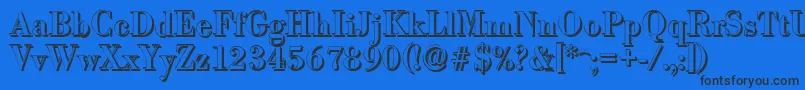 BodonishadowMediumRegular Font – Black Fonts on Blue Background