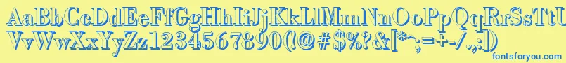 BodonishadowMediumRegular Font – Blue Fonts on Yellow Background