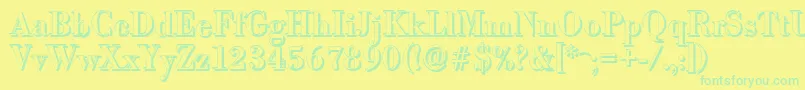 BodonishadowMediumRegular Font – Green Fonts on Yellow Background