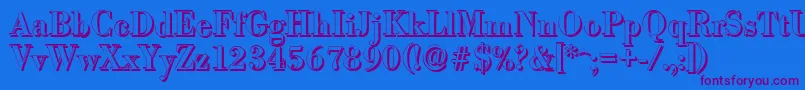 BodonishadowMediumRegular Font – Purple Fonts on Blue Background