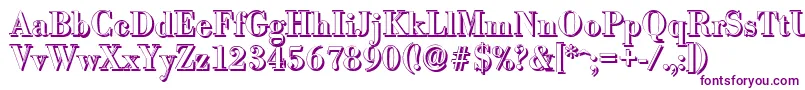 Weitere Informationen zur BodonishadowMediumRegular-Schriftart BodonishadowMediumRegular-Schriftart – Violette Schriften auf weißem Hintergrund