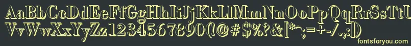 BodonishadowMediumRegular Font – Yellow Fonts on Black Background