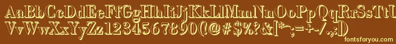 BodonishadowMediumRegular Font – Yellow Fonts on Brown Background