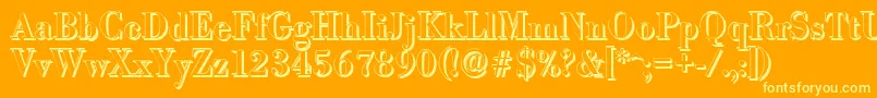 BodonishadowMediumRegular Font – Yellow Fonts on Orange Background