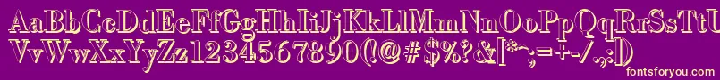 BodonishadowMediumRegular Font – Yellow Fonts on Purple Background