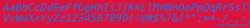 Dejavusansmono Oblique Font – Blue Fonts on Red Background