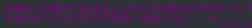 フォントDejavusansmono Oblique – 黒い背景に紫のフォント