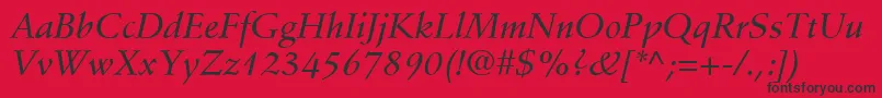 StempelSchneidlerLtMediumItalic Font – Black Fonts on Red Background