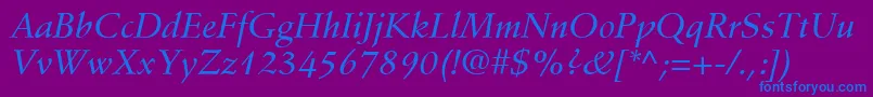 StempelSchneidlerLtMediumItalic Font – Blue Fonts on Purple Background