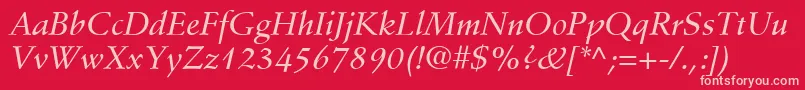 StempelSchneidlerLtMediumItalic Font – Pink Fonts on Red Background