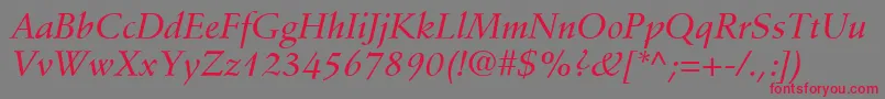 fuente StempelSchneidlerLtMediumItalic – Fuentes Rojas Sobre Fondo Gris