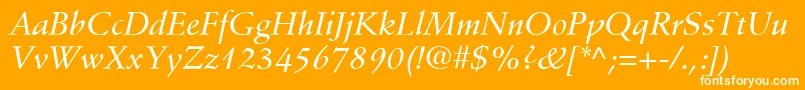 fuente StempelSchneidlerLtMediumItalic – Fuentes Blancas Sobre Fondo Naranja