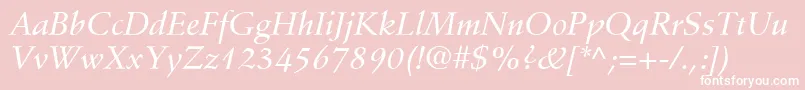 StempelSchneidlerLtMediumItalic Font – White Fonts on Pink Background