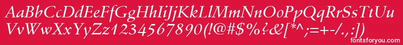 StempelSchneidlerLtMediumItalic Font – White Fonts on Red Background
