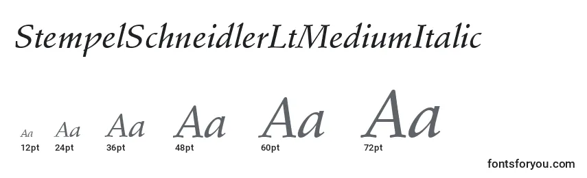 Größen der Schriftart StempelSchneidlerLtMediumItalic