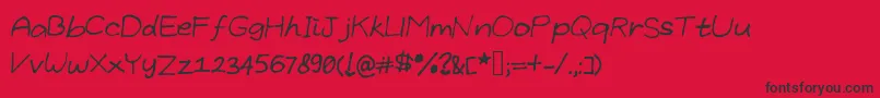 GrundlegendeByCindyyo-Schriftart – Schwarze Schriften auf rotem Hintergrund