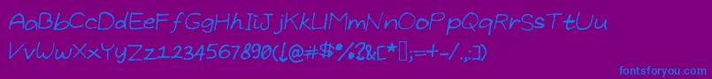 GrundlegendeByCindyyo-Schriftart – Blaue Schriften auf violettem Hintergrund