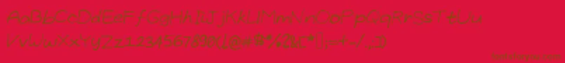 GrundlegendeByCindyyo Font – Brown Fonts on Red Background