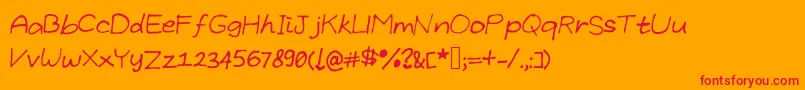 GrundlegendeByCindyyo Font – Red Fonts on Orange Background