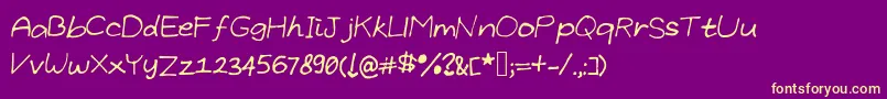 GrundlegendeByCindyyo-Schriftart – Gelbe Schriften auf violettem Hintergrund