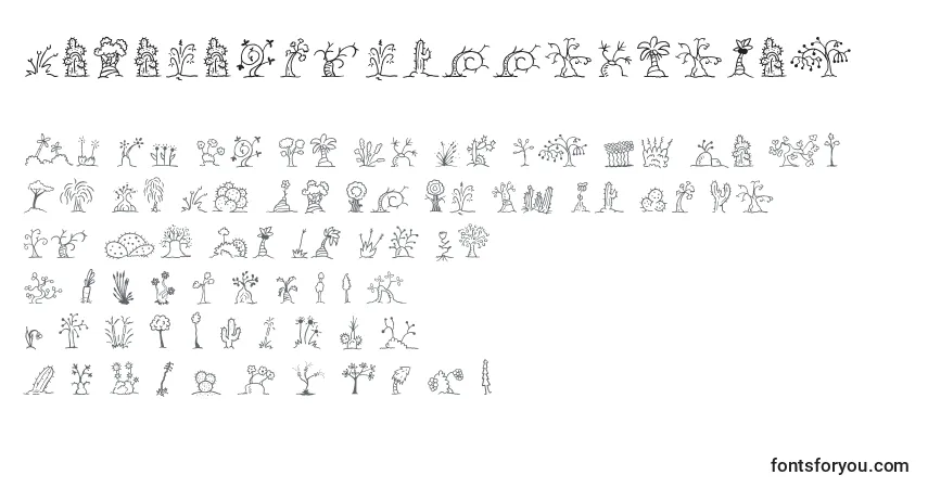 Schriftart Minipicsuprootedtwig – Alphabet, Zahlen, spezielle Symbole