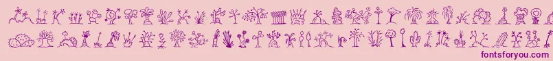 Minipicsuprootedtwig Font – Purple Fonts on Pink Background