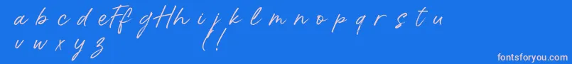 Fonte HalloffunDemo – fontes rosa em um fundo azul