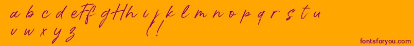 HalloffunDemo-Schriftart – Violette Schriften auf orangefarbenem Hintergrund