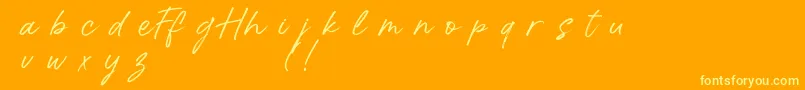 HalloffunDemo-Schriftart – Gelbe Schriften auf orangefarbenem Hintergrund