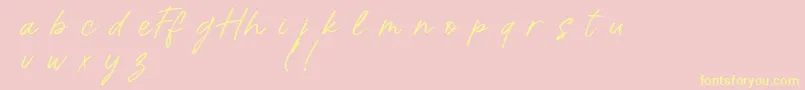 HalloffunDemo-Schriftart – Gelbe Schriften auf rosa Hintergrund