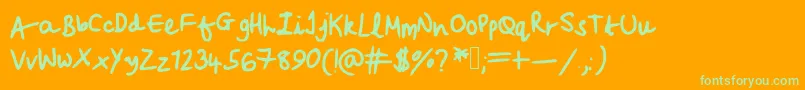 Beccasfont Font – Green Fonts on Orange Background