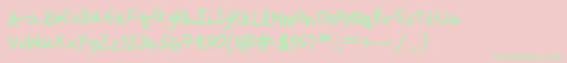 Beccasfont Font – Green Fonts on Pink Background
