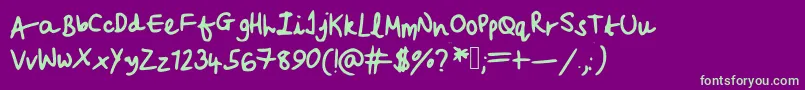 Beccasfont Font – Green Fonts on Purple Background