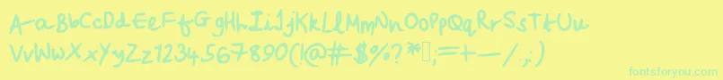 Beccasfont Font – Green Fonts on Yellow Background