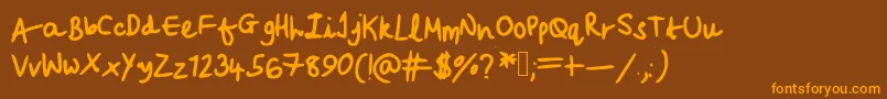 Beccasfont Font – Orange Fonts on Brown Background