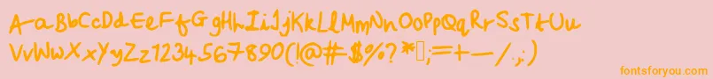 Beccasfont Font – Orange Fonts on Pink Background