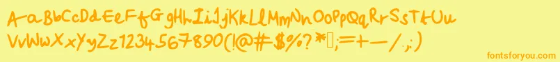 Beccasfont Font – Orange Fonts on Yellow Background