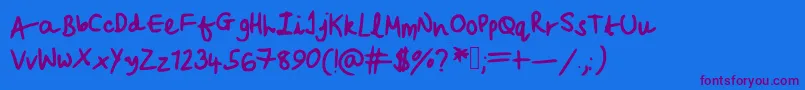 Beccasfont Font – Purple Fonts on Blue Background