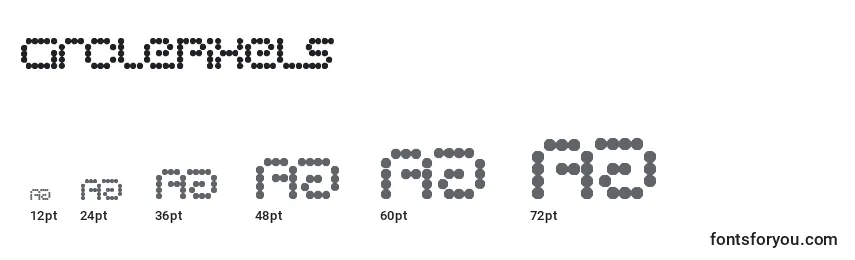Размеры шрифта Circlepixels
