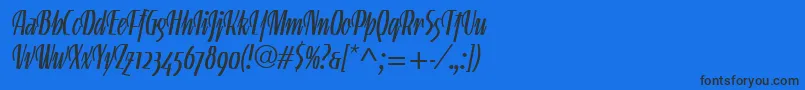 Шрифт LinotypegneisenauetteLigalt – чёрные шрифты на синем фоне