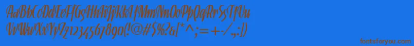 LinotypegneisenauetteLigalt Font – Brown Fonts on Blue Background
