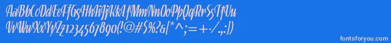 LinotypegneisenauetteLigalt Font – Pink Fonts on Blue Background